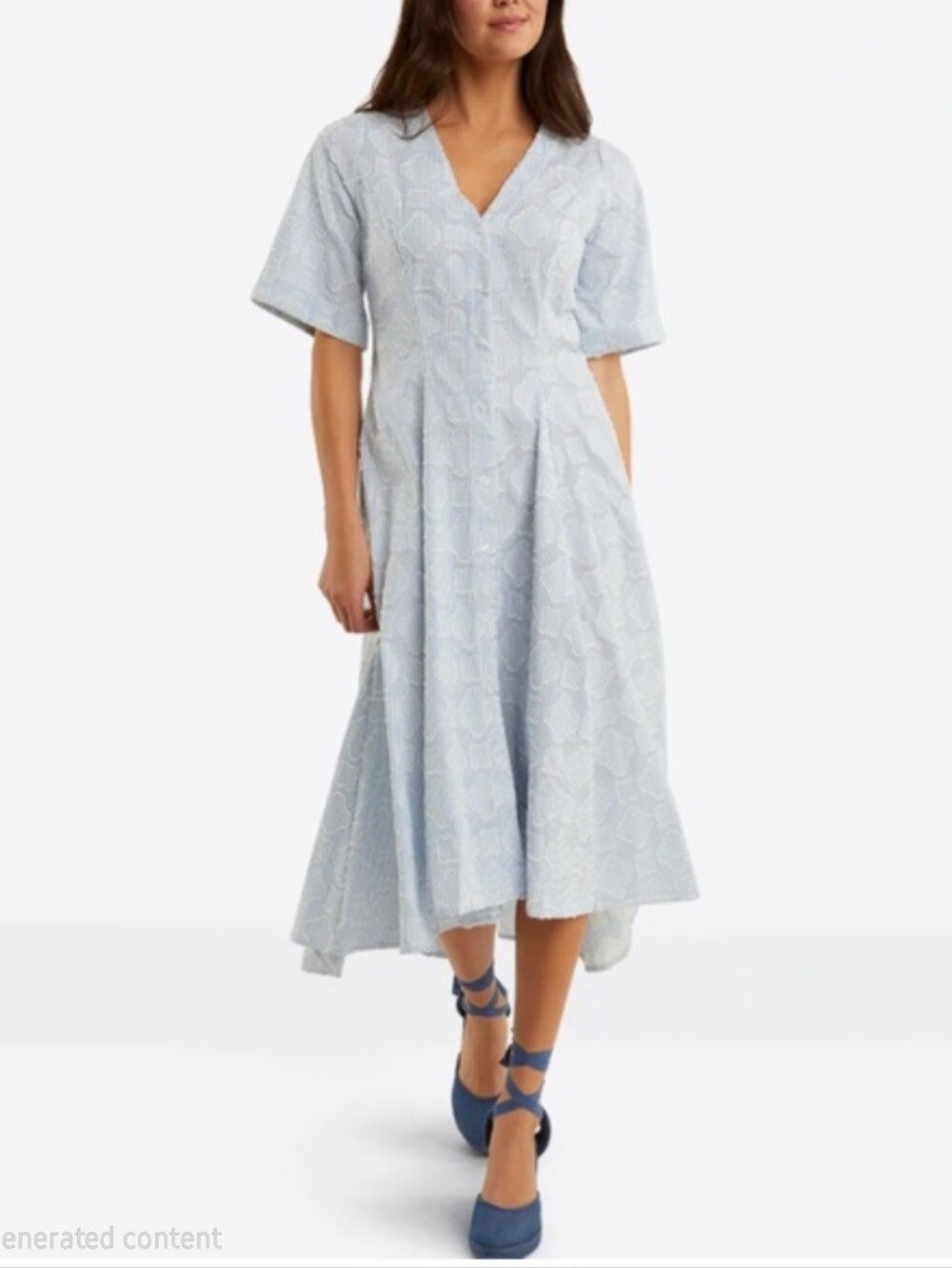 Draper James Erin Short Sleeve Dress Blue Stripe Size 8 NWT